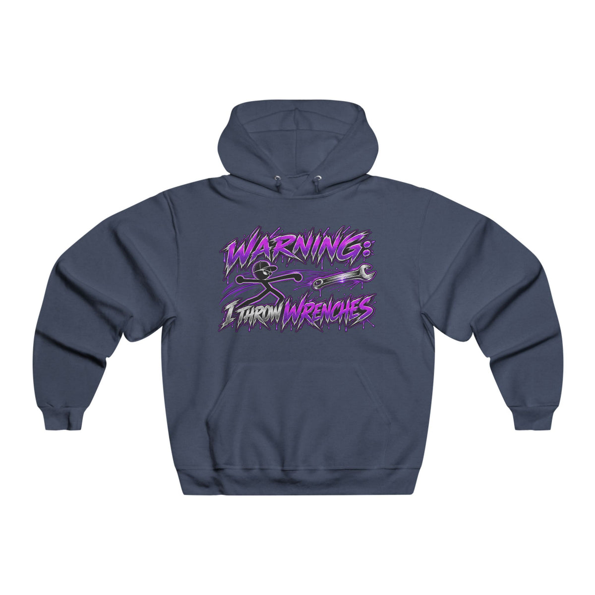 Hoodie - 'Warning: Slippery When Wet' Retro Racing Graphic Pullover