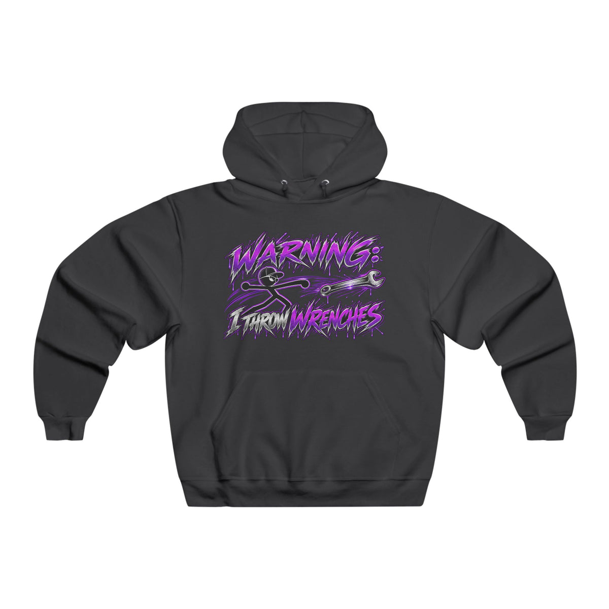 Hoodie - 'Warning: Slippery When Wet' Retro Racing Graphic Pullover